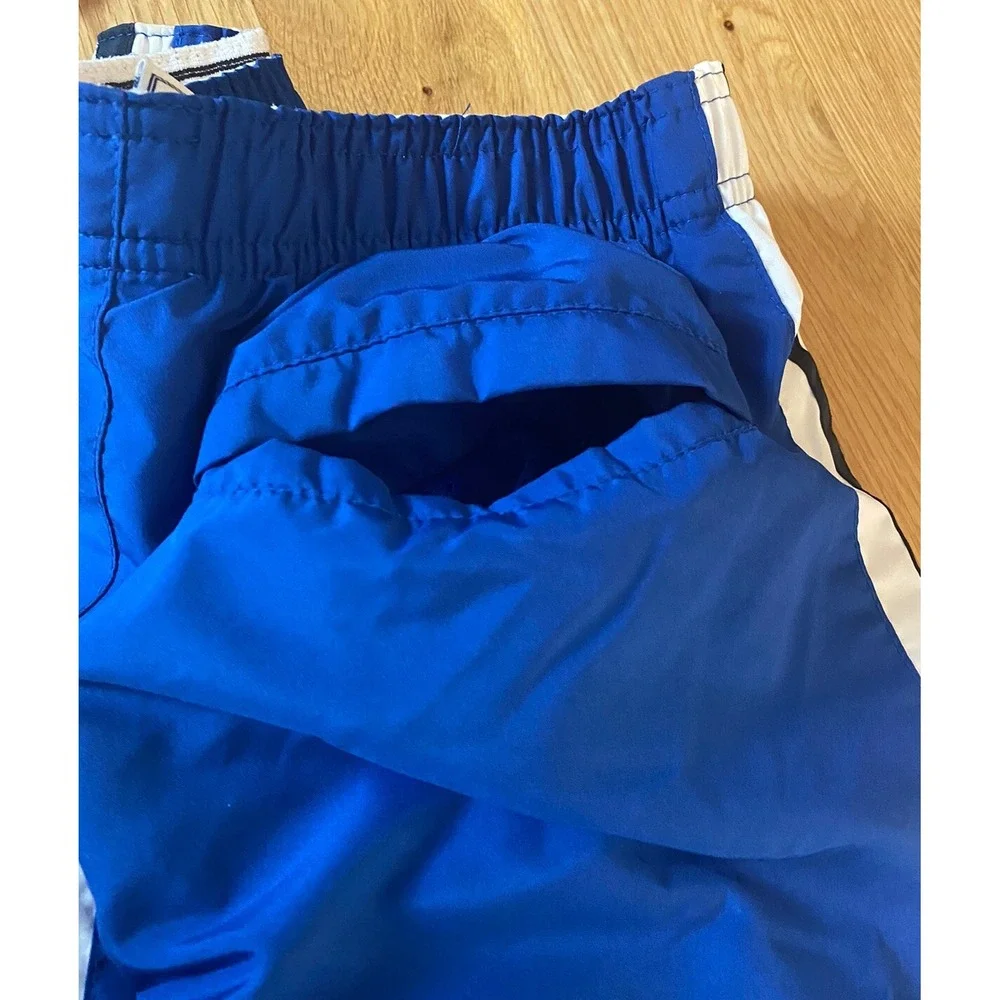 Old Navy Boys SZ LRG Blue White Ankle Zip Pants White Stripe Basketball Pants